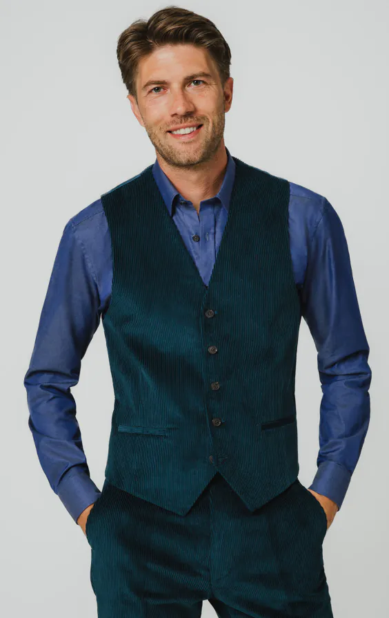 Gilet en velours côtelé Sarcelle Gilet en velours côtelé Sarcelle