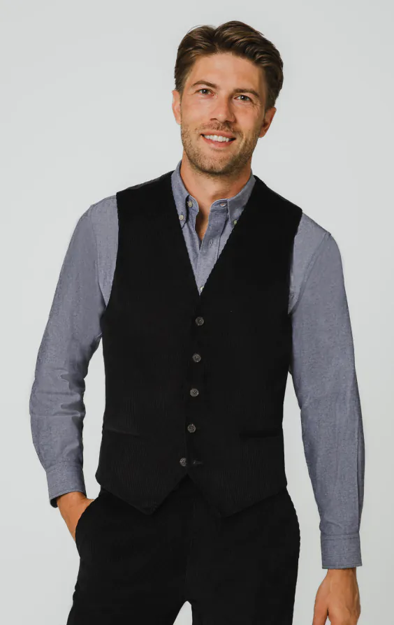 Gilet en velours côtelé noir Gilet en velours côtelé noir
