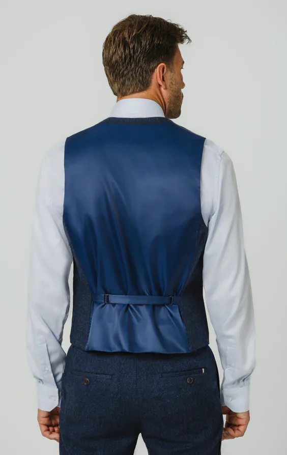 Gilet tweed bleu à chevrons - photo 2 Gilet tweed bleu à chevrons - photo 2