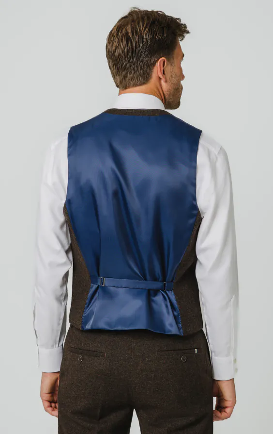Gilet en tweed Donegal brun foncé - photo 2