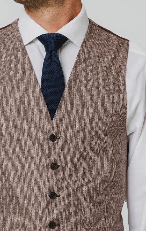 Gilet tweed séquoia à chevrons - photo 1