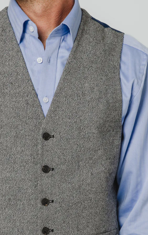 Gilet en sergé tweed gris - photo 1 Gilet en sergé tweed gris - photo 1
