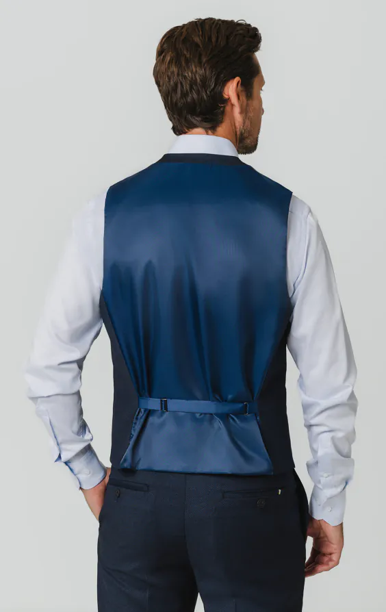 Gilet en œil-de-perdrix bleu marine - photo 2 Gilet en œil-de-perdrix bleu marine - photo 2