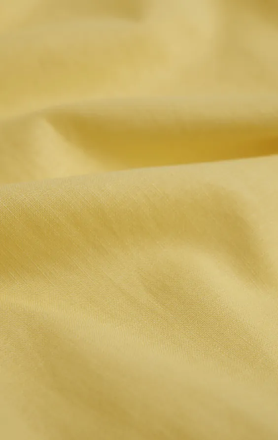 Chemise à manches courtes en lin jaune - photo 4