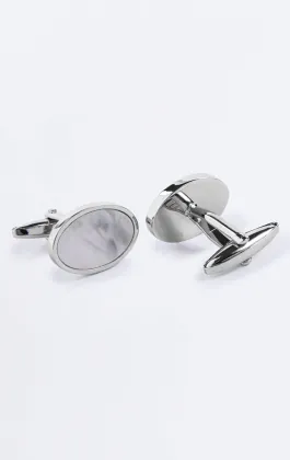 Boutons de manchette ovales en nacre