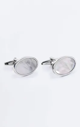 Boutons de manchette ovales en nacre