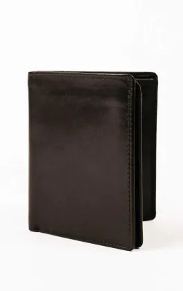 Portefeuille / porte-cartes de crédit en cuir noir RFID