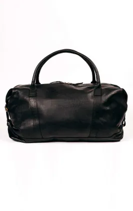 Bagage de voyage en cuir noir