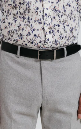 Ceinture réversible en cuir noir et tan