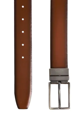 Ceinture réversible en cuir noir et tan
