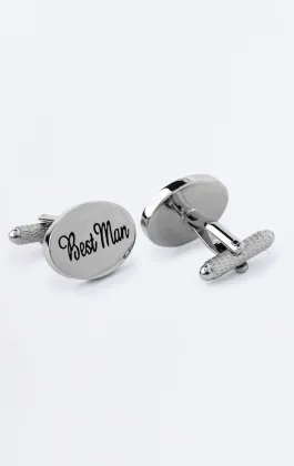 Boutons de manchette 'Best Man' argentés