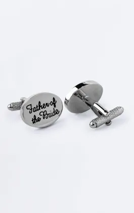 Boutons de manchette 'Father of the Bride' argentés