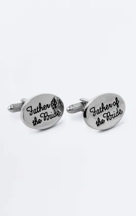 Boutons de manchette 'Father of the Bride' argentés