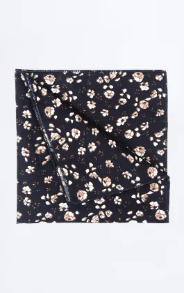 Pochette fleurie bleue et blanche