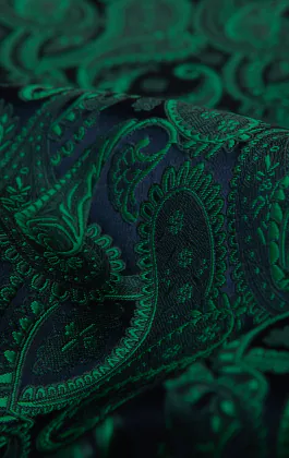 Pochette verte à motif cachemire