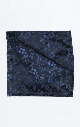 Pochette à fleurs bleu et bleu marine