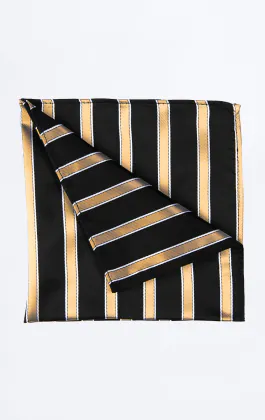 Pochette noir à rayures dorées