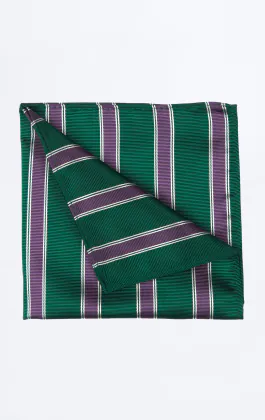 Pochette verte à rayures violettes