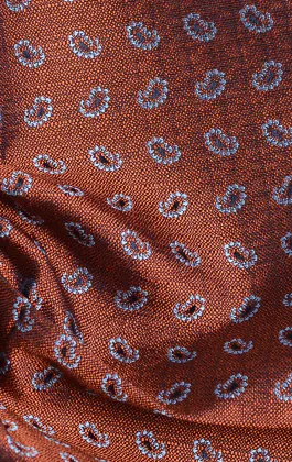 Pochette motif paisley à brun rouille