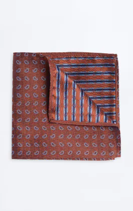 Pochette motif paisley à brun rouille
