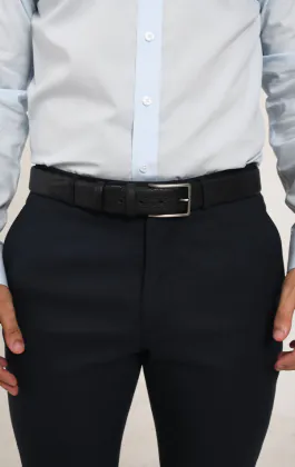 Ceinture en cuir de galet noir