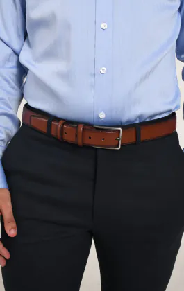 Ceinture en cuir fauve