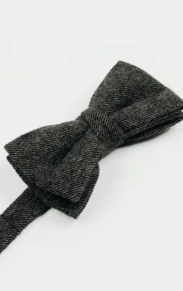 Nœud papillon tweed sergé gris
