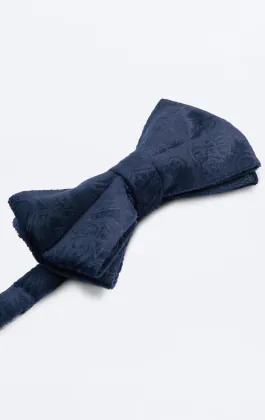 Nœud Papillon en Velours Motif Cachemire Bleu Marine