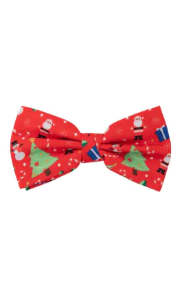Nœud Papillon de Noël Rouge Festif