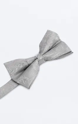 Nœud Papillon Argenté Motif Cachemire