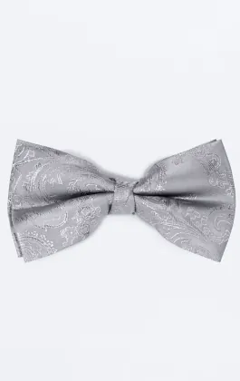 Nœud Papillon Argenté Motif Cachemire
