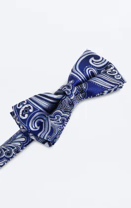 Nœud Papillon Bleu Marine en Jaquard Motif Cachemire