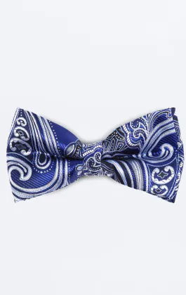 Nœud Papillon Bleu Marine en Jaquard Motif Cachemire