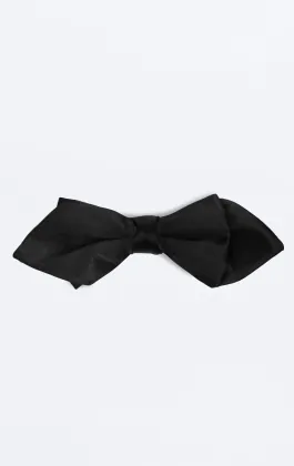 Nœud Papillon Noir Mince à Bouts Pointus