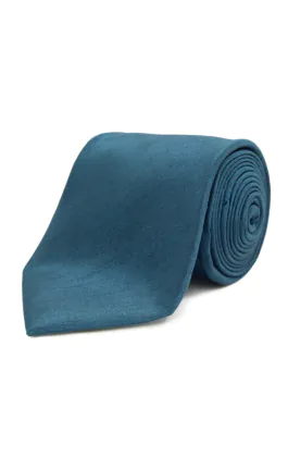 Cravate doupion bleu marocain