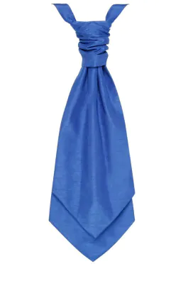 Foulard-Cravate Doupion Bleu Roi Pré-Noué