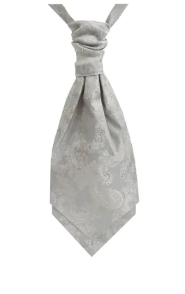 Dobell Foulard-Cravate Argenté Motif Cachemire