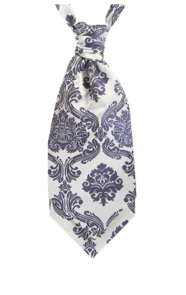 Dobell Foulard-Cravate Jacquard Victorien Bleu Marine