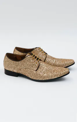 Chaussures à Paillettes de Couleur Or-48