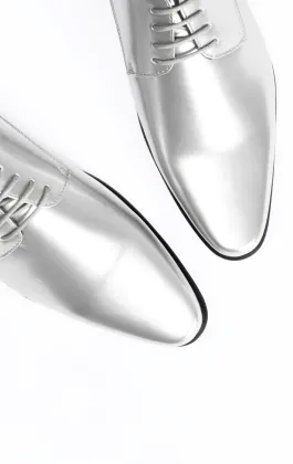 Chaussures Habillées Contemporaines Argent Vernies