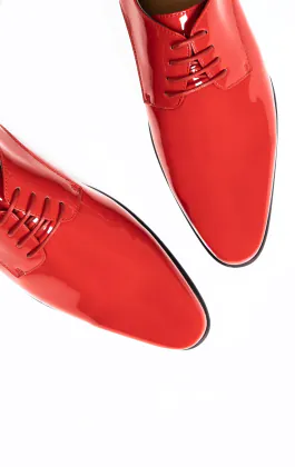Chaussures Habillées Vernies Rouge Style Contemporain