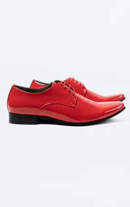 Chaussures Habillées Vernies Rouge Style Contemporain