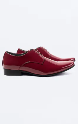 Chaussures Habillées Vernies Bordeaux Style Contemporain