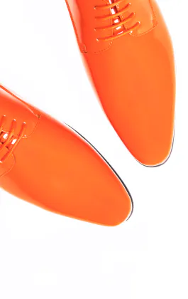Chaussures Habillées Vernies Orange Style Contemporain