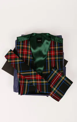 Ensemble classique en tartan vert