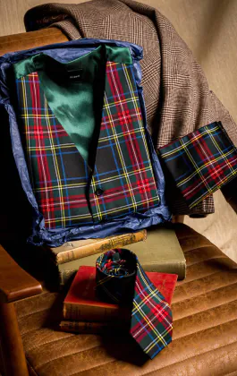 Ensemble classique en tartan vert