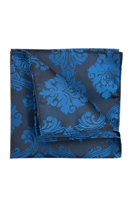 Pochette Motif Jacquard Victorien Bleu