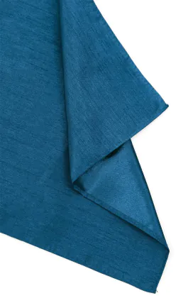 Pochette en doupion bleu marocain