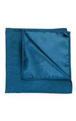 Pochette en doupion bleu marocain