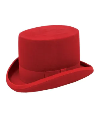 Chapeau Haut de Forme Rouge 100% Laine